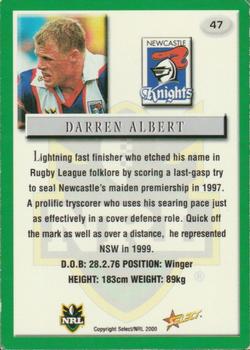 2000 Select #47 Darren Albert Back